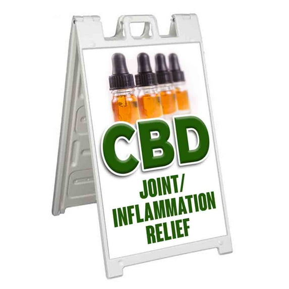 CBD Oil Joint/Inflammation Relief (24" X 36") Standard A-Frame Signicade, Includes Decal Applied To Stand