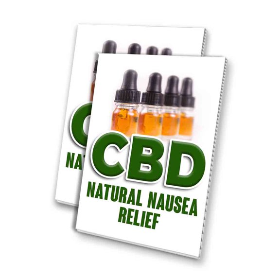 CBD Oil Natural Nausea Relief (24" X 36") 4mm Corrugated Plastic Panel, Graphics Applied To 1 Side (Pk of 2)