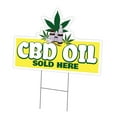 thumbnail image 1 of CBD Oil Sold Here 18" x 24" Yard Sign & Stake | Advertise Your Business | Stake Included Double Sided Image | Made in The USA, 1 of 3