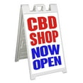 thumbnail image 1 of CBD Shop Now Open (24" X 36") Standard A-Frame Signicade, Includes Decal Applied To Stand, 1 of 4