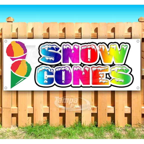 CBD Snow Cones 13 oz Vinyl Banner With Metal Grommets