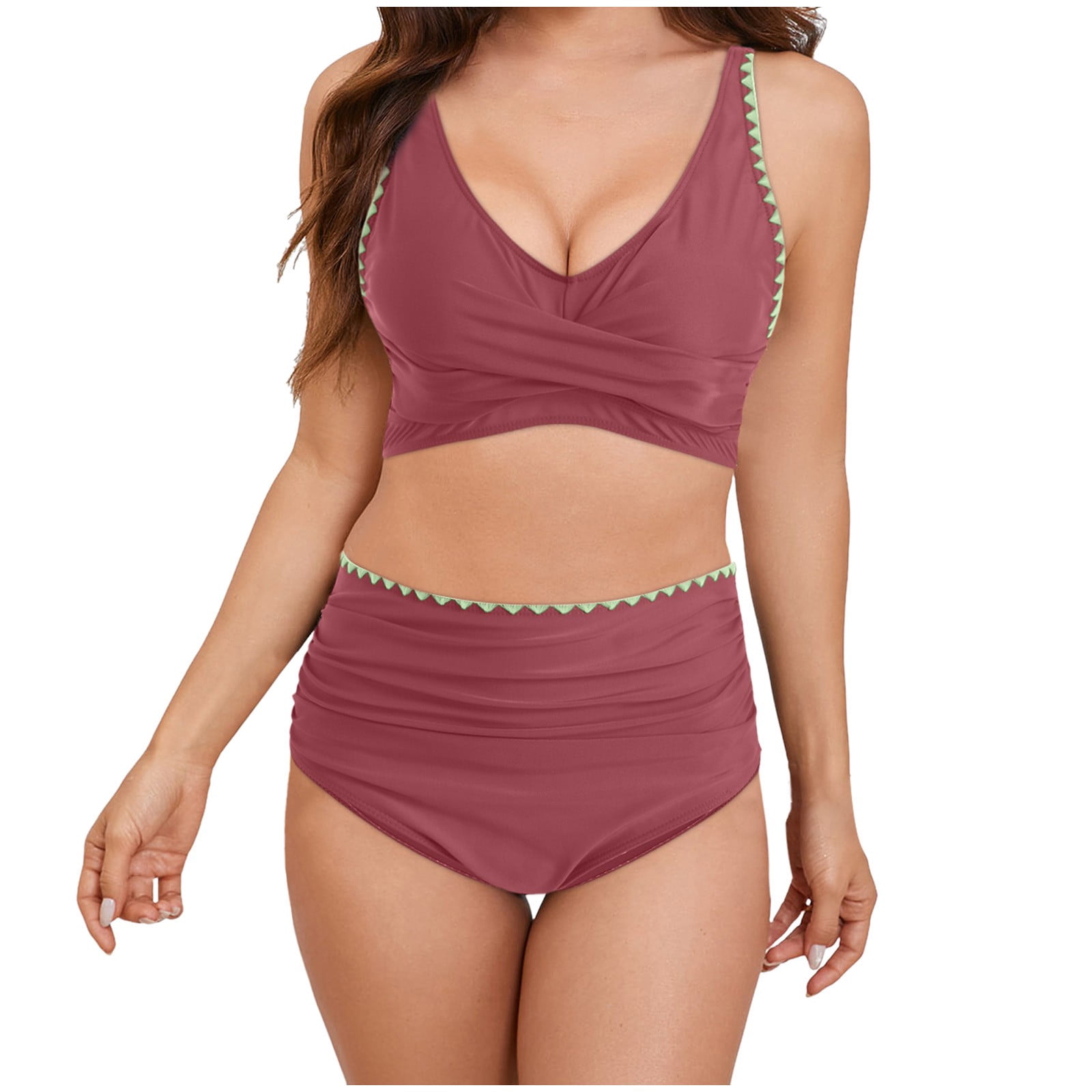 Sexy Ruffle Bikini Set 2025 New Brazilian V Neck Push Up Swimwear Women Swimsuit Bathing Suit Strappy Beach Wear Mujer biquini