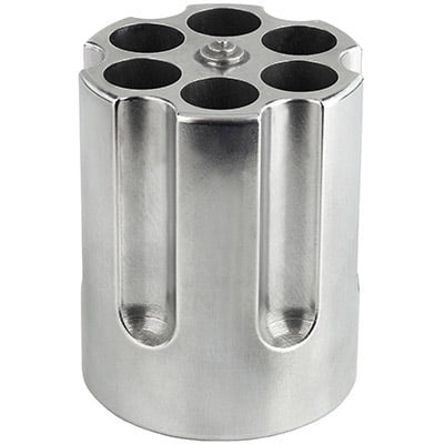 CBG CBG-1007 Revolver Cylinder Pen Holder Cast Aluminum, Silver