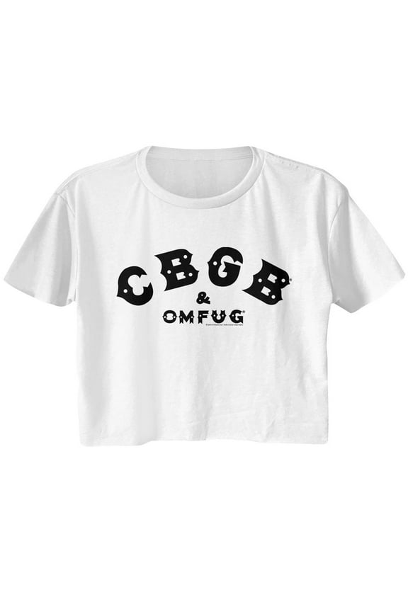 CBGB CBGB Black White Junior Women's Festival Cali Cropped T-Shirt