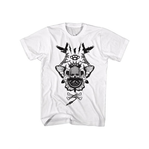 CBGB-CROSSBONES-WHITE ADULT S/S TSHIRT-LT