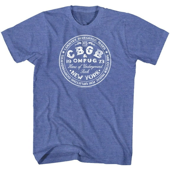 CBGB Circle Royal Heather Adult T-Shirt L