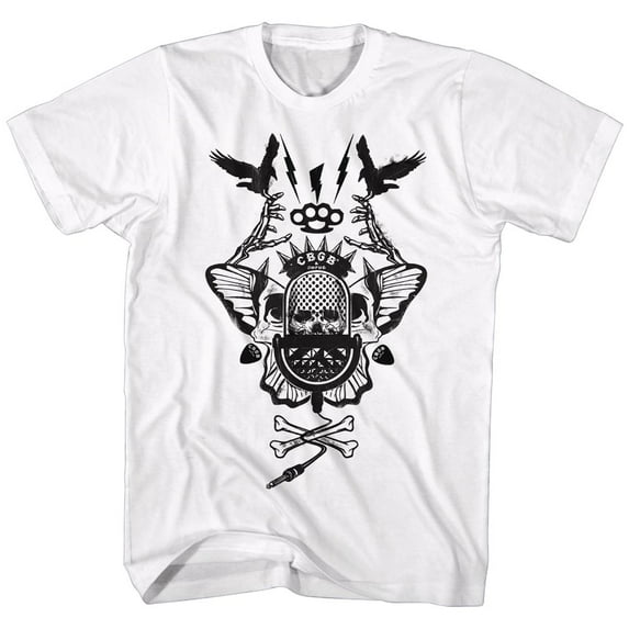 CBGB Crossbones White Adult T-Shirt