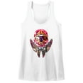 thumbnail image 1 of CBGB Faceted Skull Wings White Junior Women's Racerback Tank Top T-Shirt, 1 of 2