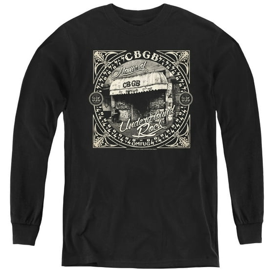 CBGB Front Door Youth Long Sleeve T-Shirt Black