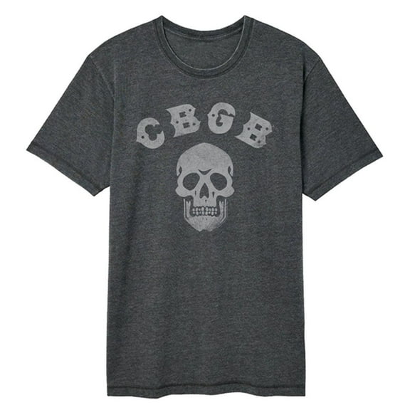 CBGB Logo And Skull Black Adult S/S Vintage Wash Tshirt 2Xl