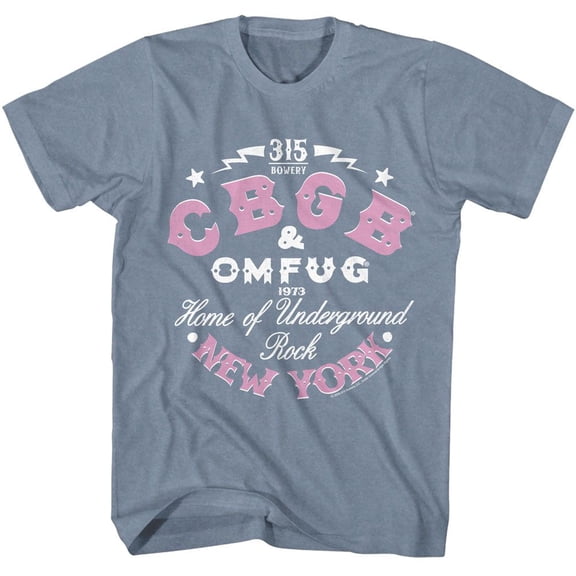 CBGB Ny Indigo Heather Adult T-Shirt