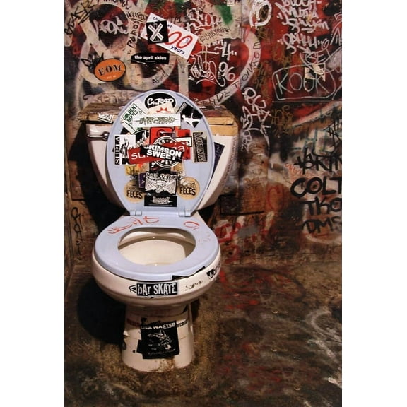 CBGB Poster, Punk Rock Music Venue, Bathroom, Toilet, New York City, Wall Art