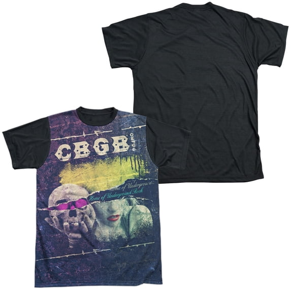 CBGB Torn Adult Sublimated T-Shirt White/Black
