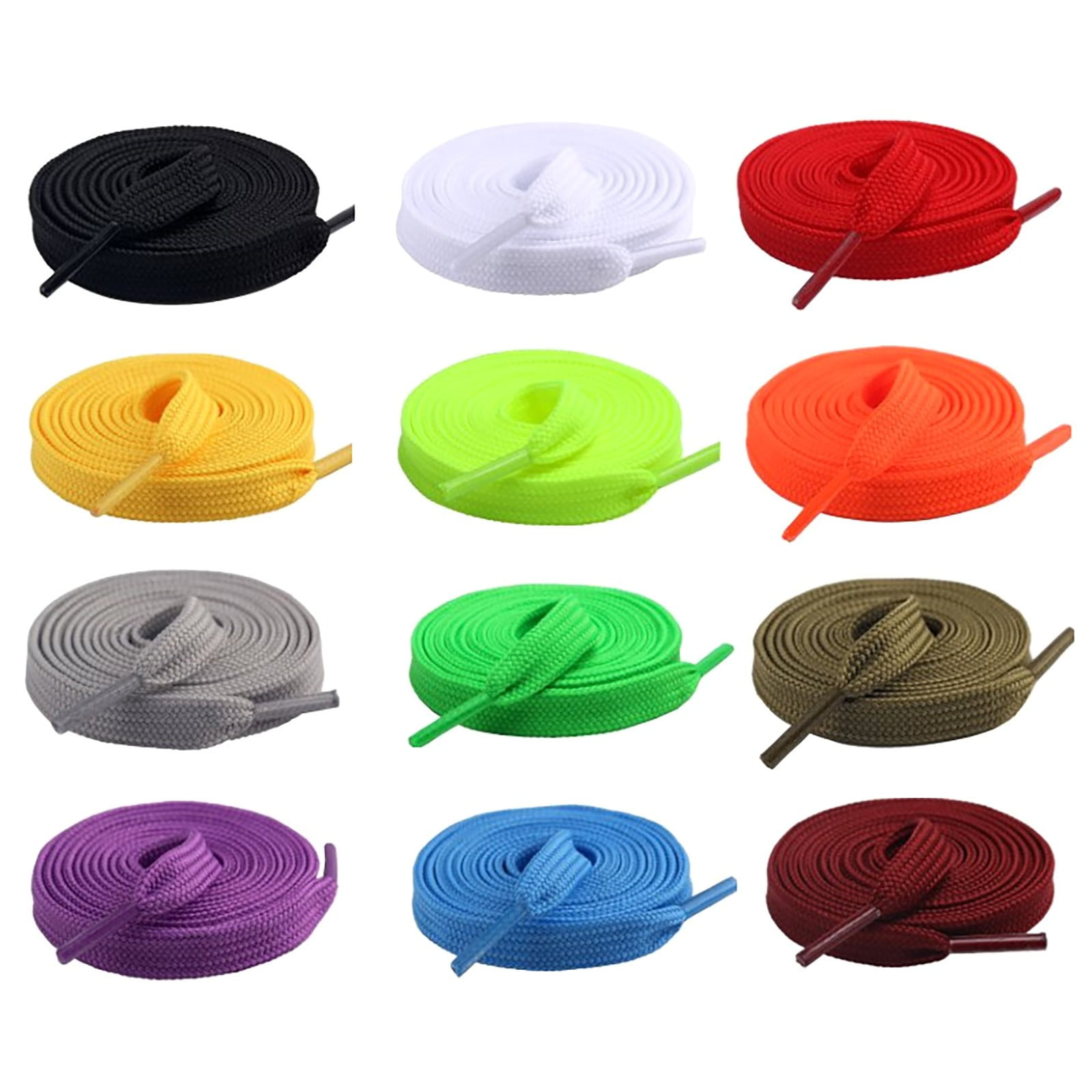 CBGELRT 12 Pairs Flat Shoe Laces for Sneakers Durable 100Cm Lengths