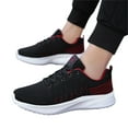thumbnail image 1 of CBGELRT Black Sneakers for Men Wide Width Breathable Colorblock Mesh Lace Up Sneakers Soft Sole Non Slip Walking Jogger Running Shoes Red Size 42, 1 of 9