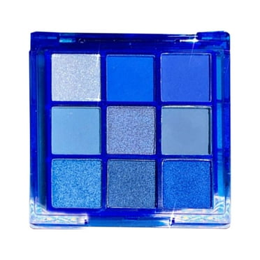 CBGELRT Blue Eyeshadow Palette 9 Shade Eye Shadow Plate Sweat Pearlescent Glitter Metallic Eyeshadow Makeup Blue
