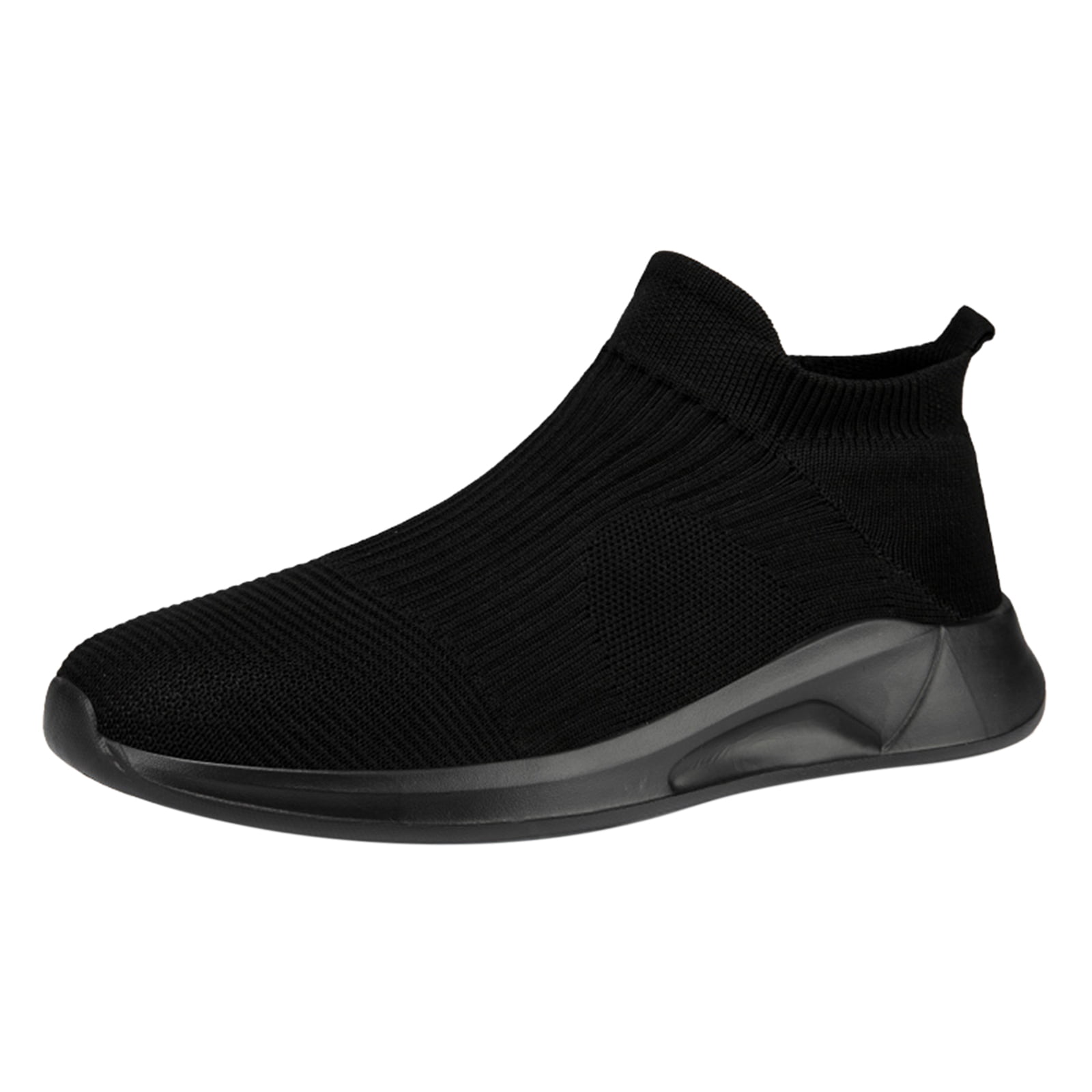 CBGELRT Casual Sneakers for Men Mesh Lightweight Breathable Slip On Sneakers Elastic Sock Tennis Shoes Non Slip Basketball Walking Shoes Black Size 40
