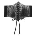 thumbnail image 1 of CBGELRT Darkness Belt for Women Vintage Floral Lace Wide Waistband for Dress Blouse Lace Up Cinch Waist Elastic Belts, Black, 1 of 8