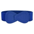 thumbnail image 1 of CBGELRT Elastic Belts for Women Fashion Bowknot Wide Stretch Waist Belts for Jeans Pants Dress Coat Vintage Black Waistband, Blue, 1 of 3