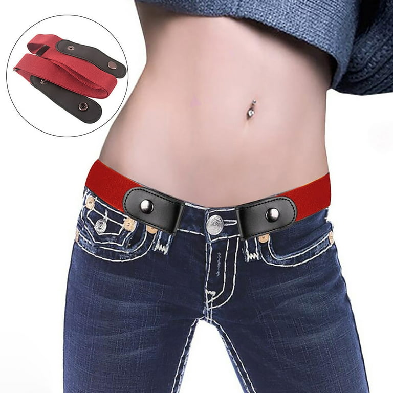 Pingrf Belts for Women Buckle-free Elastic Invisible for Jeans Belt Without  Buckle Easy Belts Men Stretch No Hassle Belt