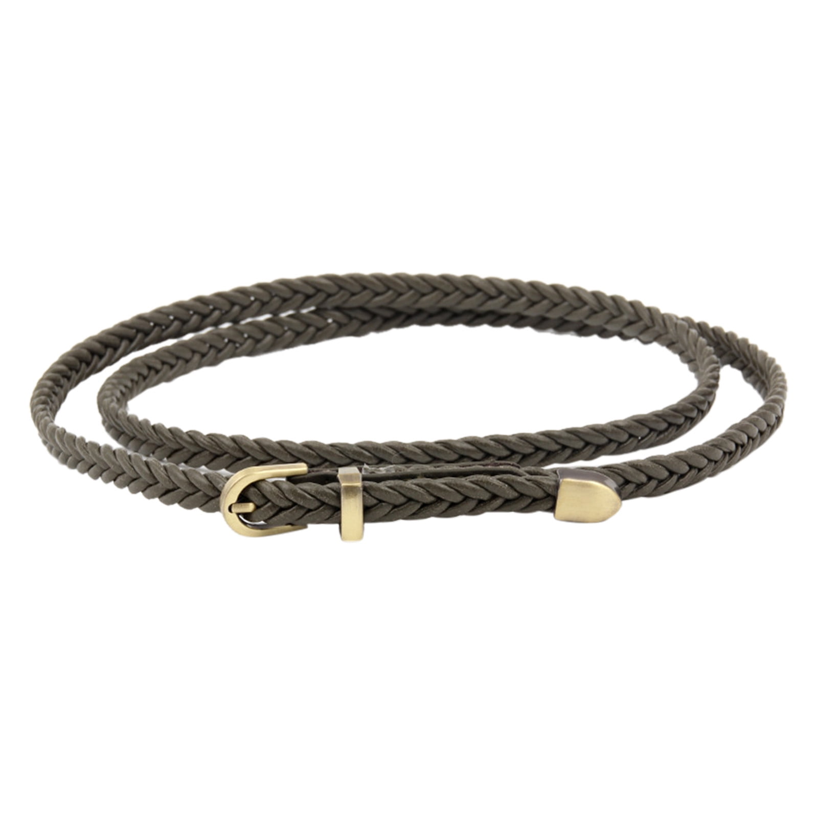 CBGELRT Fashion Braided Belts For Women Braided Woven Leather Pin