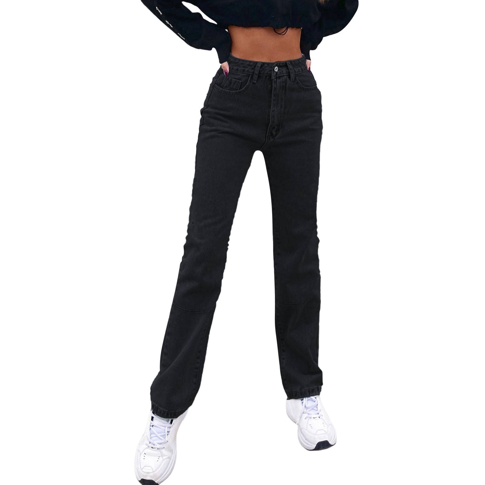 Buy ICNGLKSND Womens Girls High Waisted Baggy Jeans Straight
