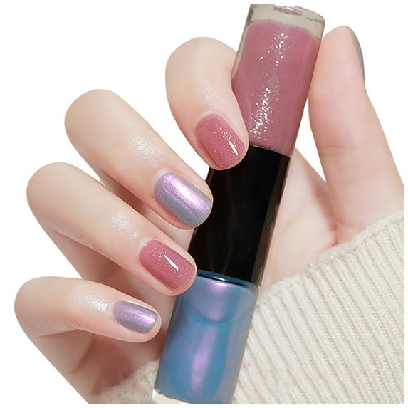 CBGELRT Gel Nail Polish Double Head Fast Drying Glitter Nail Polish No UV Lamp Needed Base Coat Manicure Varnish 12ml F