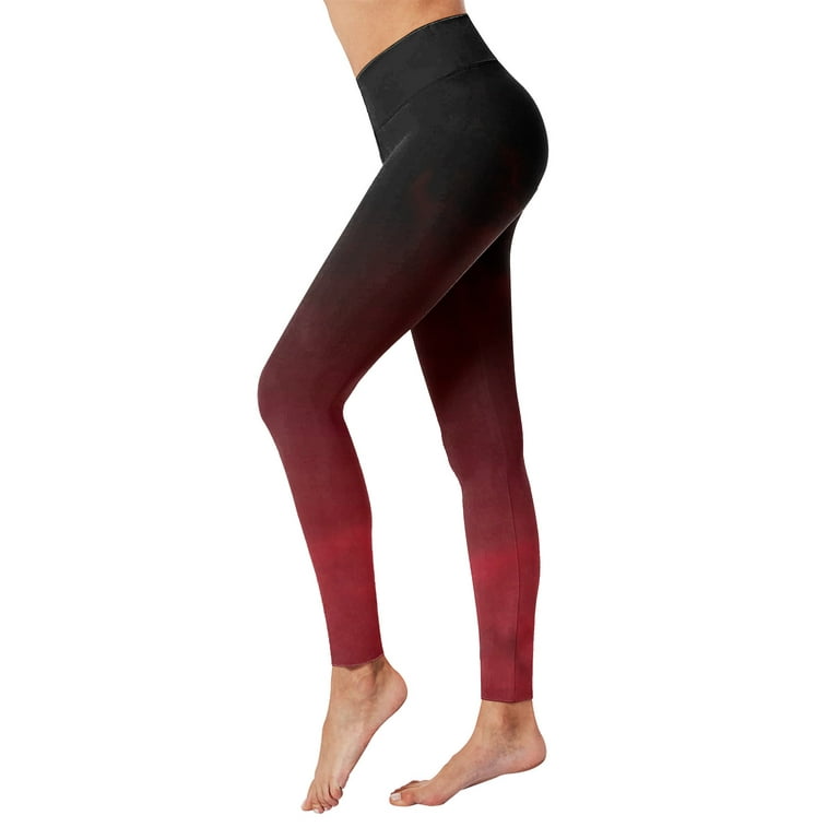 CBGELRT Gradient Tie Dye Yoga Pants Sport Leggings Women Seamless High  Waist Push up Woman Tights Fitness Workout Leggins Gym Clothing Red L 