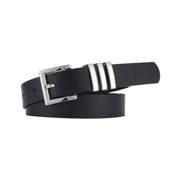 CBGELRT Leather Belts for Women Plus Size Simple Fashion Stretch Waist Belts for Jeans Pants Dresses with Flat Pin Buckle Waistband, Black