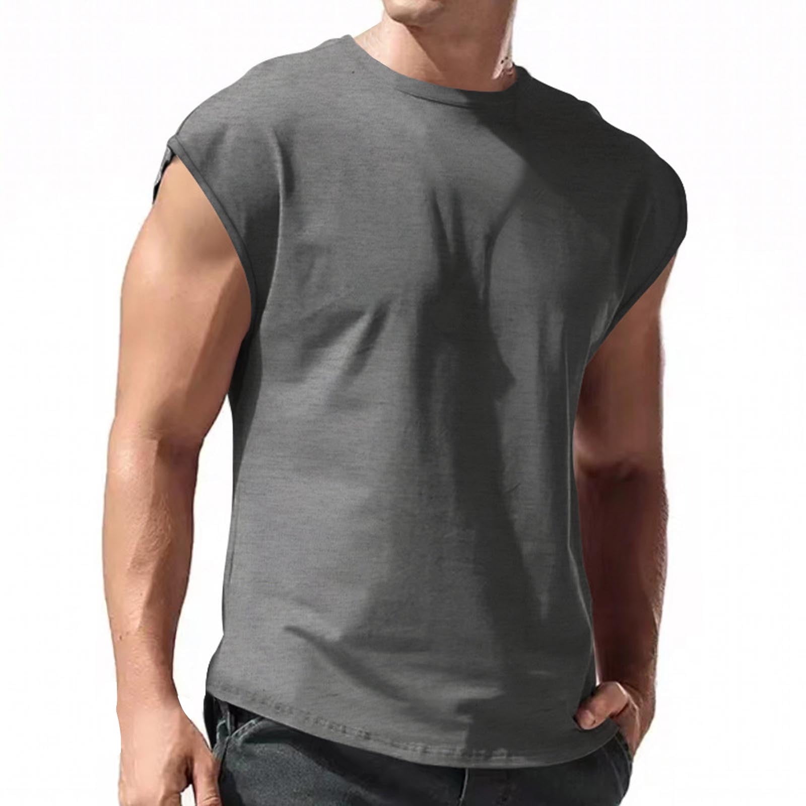 Men's T-Shirt Spring and Summer Loose Tops Short Sleeve Bequem Breathable  Tee Button Down Undershirts Fitness Workout Sweatshirt Pullover Cool  Hoodies for Men Sleeveless Vest Tank Light Gray : : Fashion