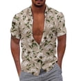thumbnail image 1 of CBGELRT Mens Shirts Classic Easter Shirt for Men Floral Print Digital Print Casual Loose Fitting Creative Short Sleeved Shirt Brown xxxl, 1 of 5