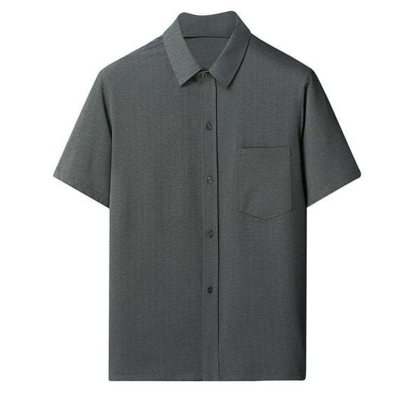 CBGELRT Mens Shirts Soft Mens Cotton Linen Shirts Short Sleeved Shirts for Mens Summer Thin Shirts for Mens Casual Loose Shirts for The Elderly Green xxxxl