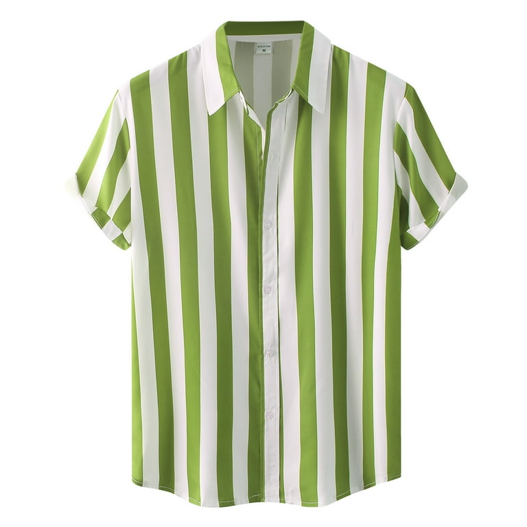 CBGELRT Mens Shirts Summer Denim and Flower Mens Shirt Male