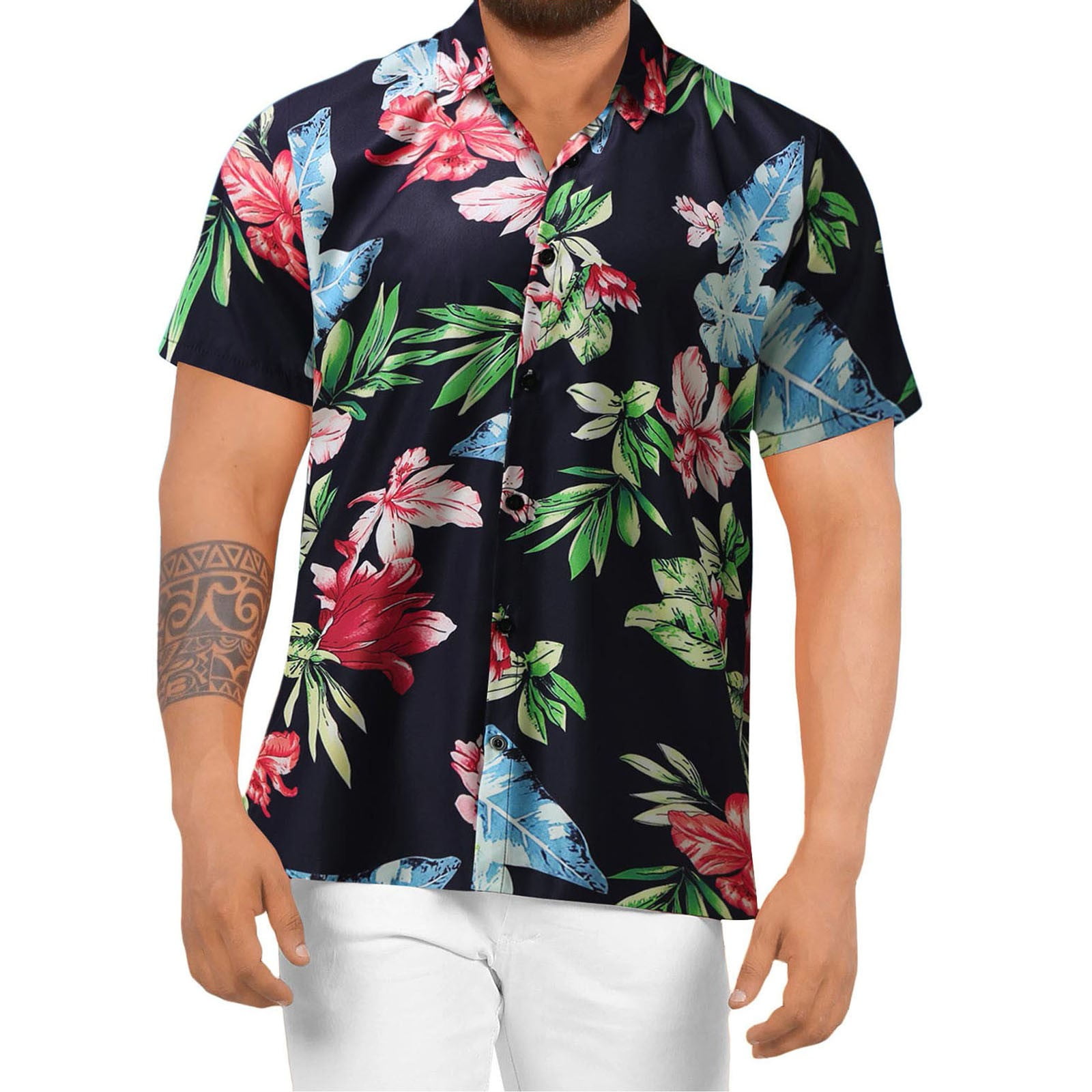  Callcarl Beach Shirts for Men, Men's Hawaiian Shirts Casual  Button Down Shirt Tropical Long Sleeve Stand Collar Beach Shirts Blue :  Sports & Outdoors