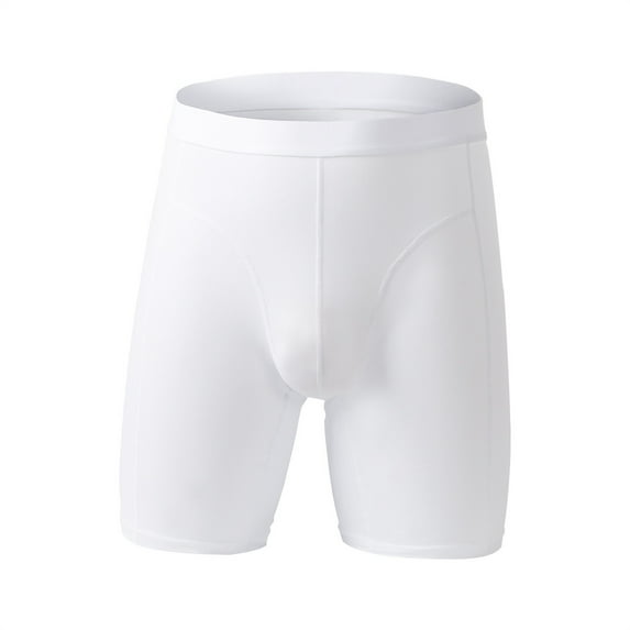 CBGELRT Mens Underwear Boxer Bike Sports Shorts Breathable Comfort Underpants Anti-Chafing Long Leg Boxers Sleepwear Briefs Xl White