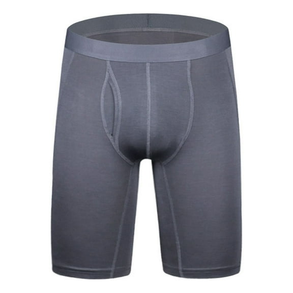 CBGELRT Mens Underwear Boxer Large Size Sports Shorts Seamless Breathable Comfort Underpants Anti-Chafing Long Leg Flat Briefs Xl Grey