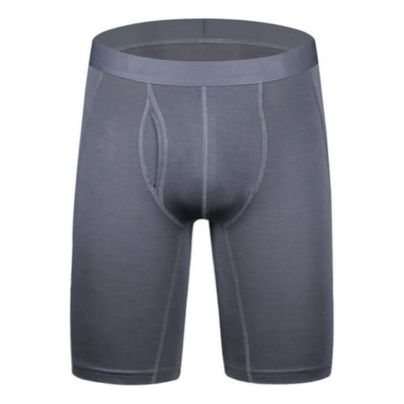 CBGELRT Mens Underwear Boxer Large Size Sports Shorts Seamless Breathable Comfort Underpants Anti-Chafing Long Leg Flat Briefs Xl Grey
