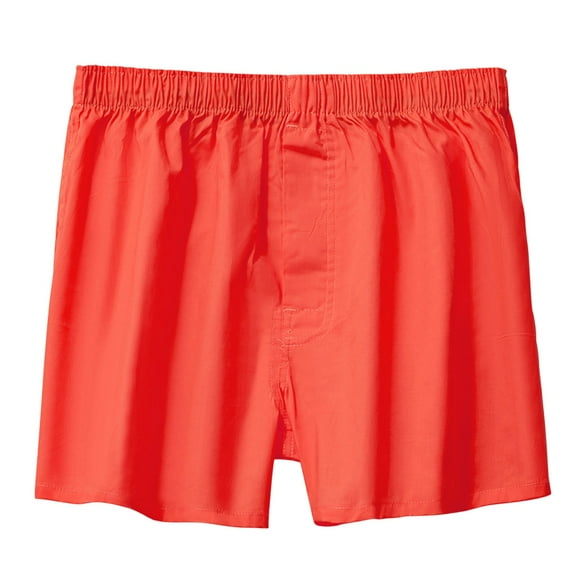 CBGELRT Mens Underwear Cotton Boxer Solid Relaxed Fit Flex Waistband Underpants Home Sleepwear Shorts Breathable Briefs Orange L