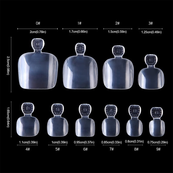 CBGELRT Press on Nails Short Square Transparent Toenails Wearable Detachable Foot Style Clear Nail Stickers, 100pcs