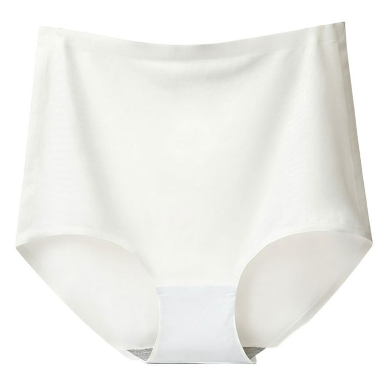 CBGELRT Seamless Panties for Women High Waist Solid Color Briefs Ice Silk  Underwear Female Soft Underpants Lingerie Large Size XXXXL