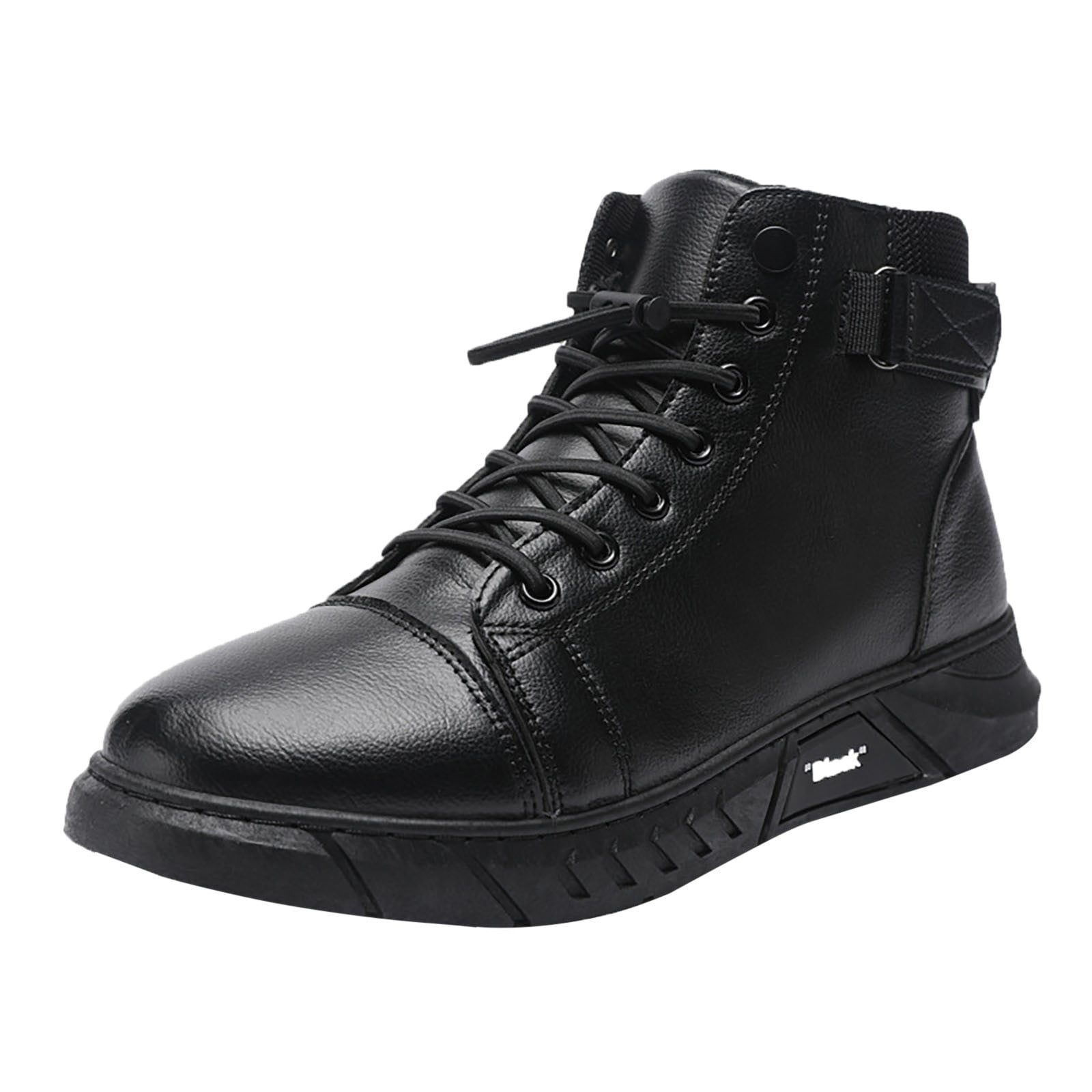 CBGELRT Shoes for Men Casual Men's Sneakers Running Shoes Men Custom All Black Hight Top Synthetic Pu Leather Sneakers Casual Shoes Manufacturer for Man Male Black 42
