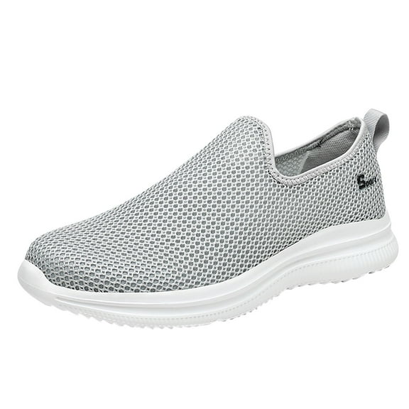 CBGELRT Shoes for Men Classic Men's Sneakers Dress Tennis Shoes for Men Fashion Summer Men Sneakers Mesh Breathable Flat Lightweight Comfortable Casual Male Gray 41