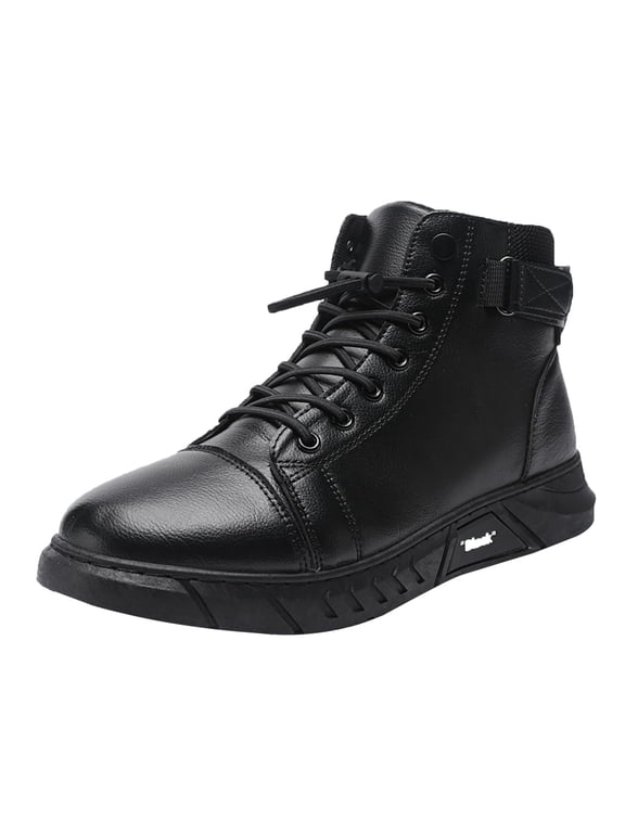 Shoes for Men Daily Men's Sneakers Toe Shoes for Men Custom All Black Hight Top Synthetic Pu Leather Sneakers Casual Shoes Manufacturer for Man Male Black 40