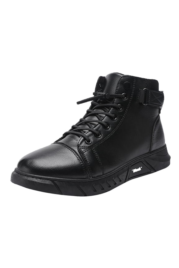 Shoes for Men Daily Men's Sneakers Toe Shoes for Men Custom All Black Hight Top Synthetic Pu Leather Sneakers Casual Shoes Manufacturer for Man Male Black 40