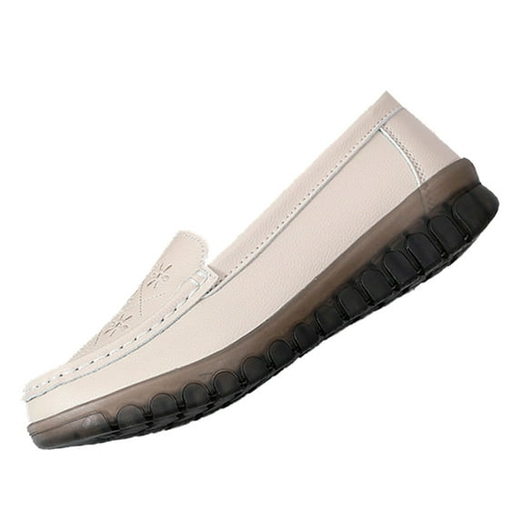 CBGELRT Shoes for Women New Cowhide Mother Shoes Breathable Soft Bottom Female Large Yards Of Shoes Flat Bottom Shoes Female Zapato Casual Para Mujer Fashion Womens Shoes