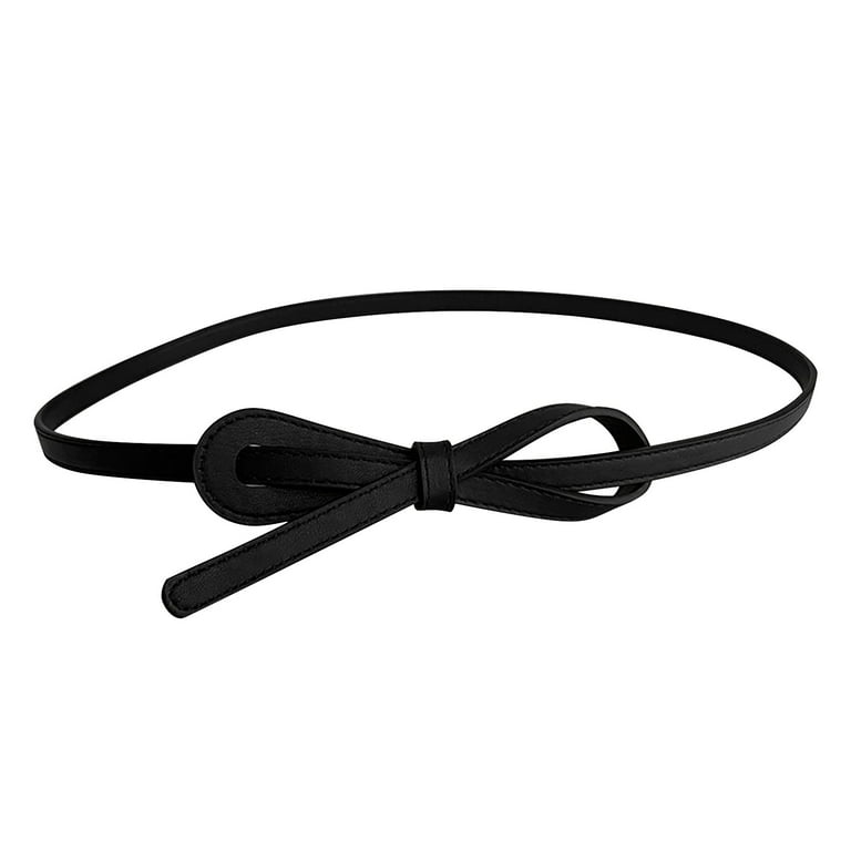 CBGELRT Skinny Leather Belts for Women Fashion Bow a Tie Thin
