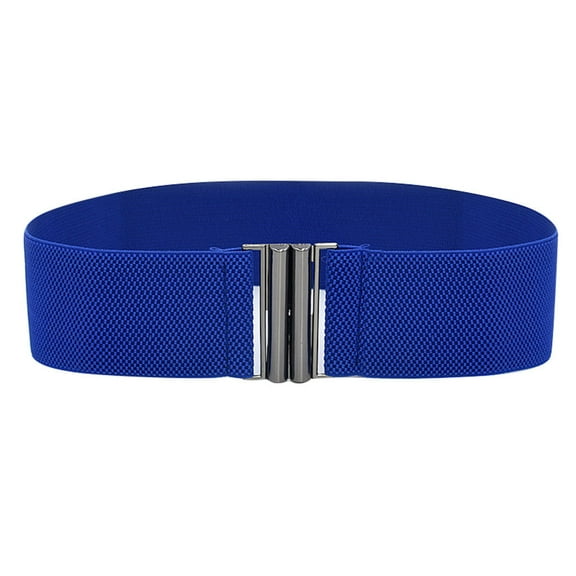 CBGELRT Stretch Belts for Women Plus Size Elastic Wide Waist Belts for Jeans Pants Dress Lady Fashion Waistband with Metal Buckle, Blue