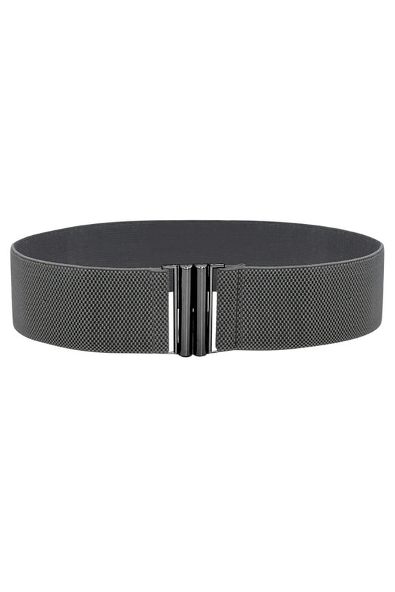 Stretch Belts for Women Plus Size Elastic Wide Waist Belts for Jeans Pants Dress Lady Fashion Waistband with Metal Buckle, Dark Gray