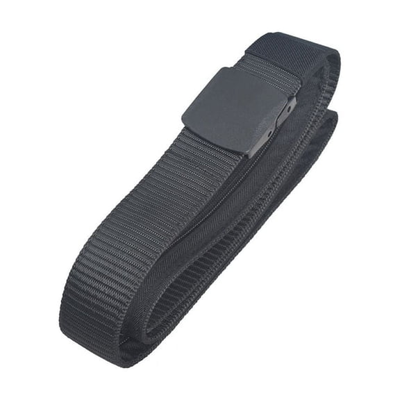 CBGELRT Travel Hidded Belts for Women Men with Pouch Wallet Pocket Zipper Waistband Bag Stretch Elastic Belts for Jeans Dress, Black