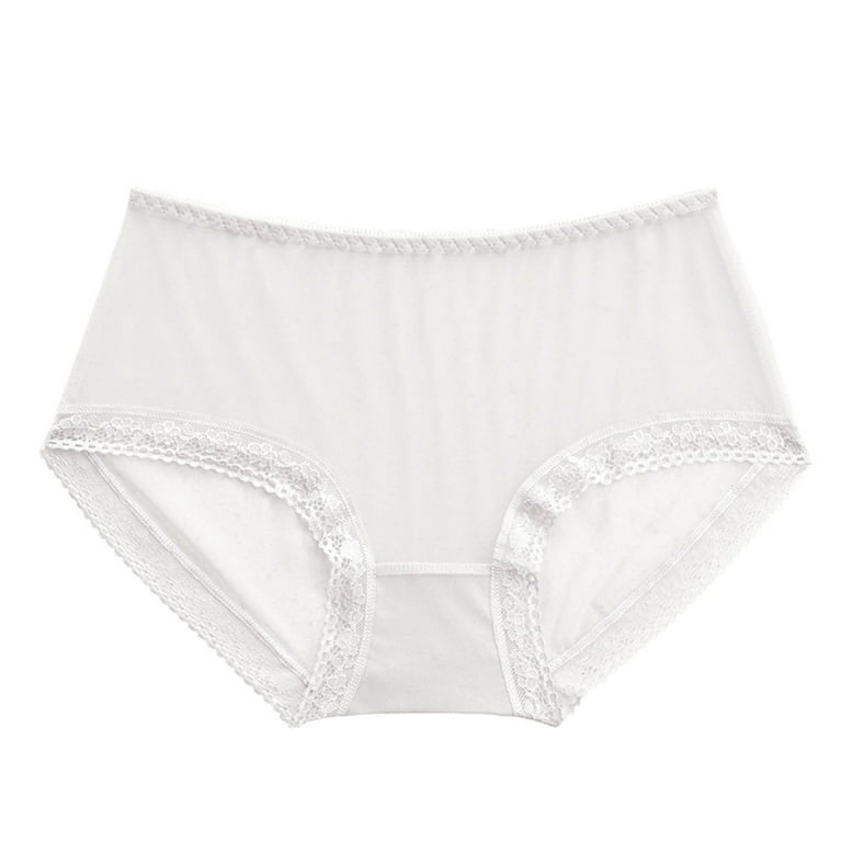 CBGELRT Underwear Women Transparent Women's Panties Seamless Ice Silk  Briefs Low Waist Hollow Out Large Size Underpants Thongs Underwear White M